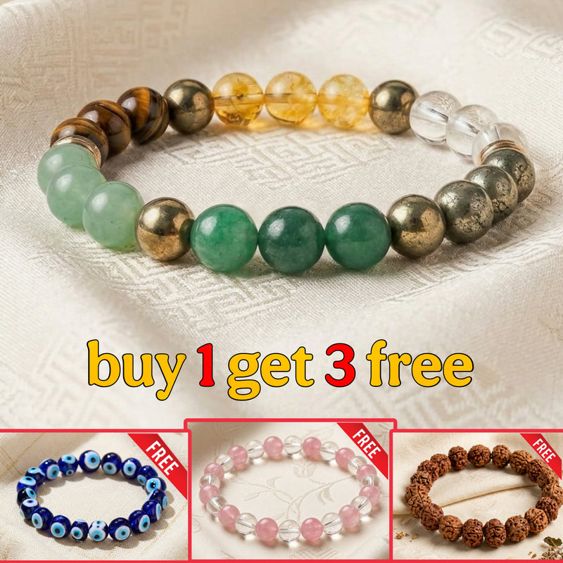 Money Magnet Bracelet Combo | Love Attraction, Evil Eye & Rudraksha | 4 Bracelet Set