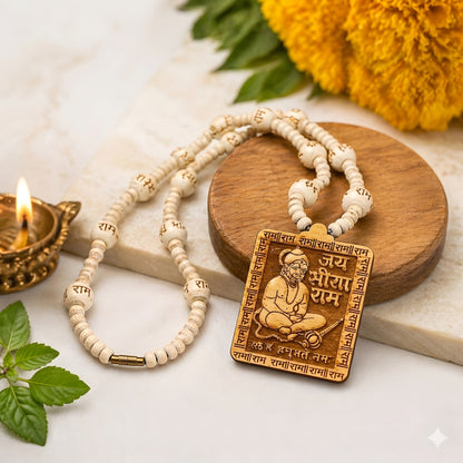 6 PCS Bageshwar Dham Tulsi Mala | Premium Quality Tulsi Mala with Hanumanji locket (Pack of 6)